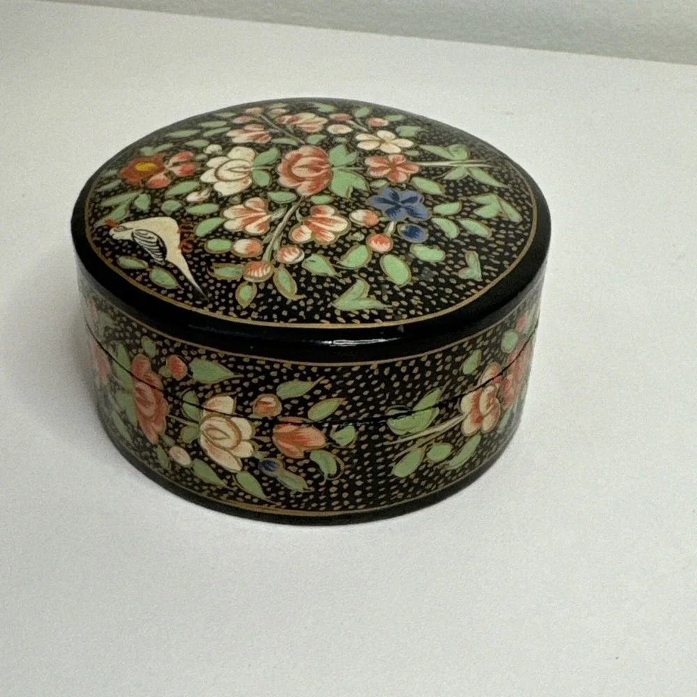 Vintage Small Papier Mache jewelry box made in India